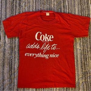 Vintage single stitched Coke T-shirt. Great condition no holes or stains!